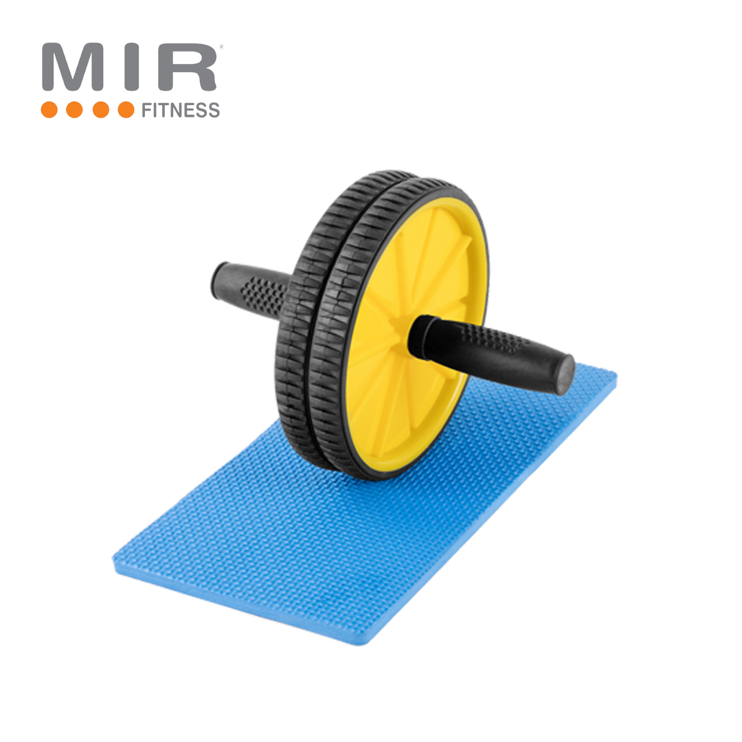 Rueda para abdominales ECO doble de 19cm de diámetro – Incluye alfombra –  MIR Fitness